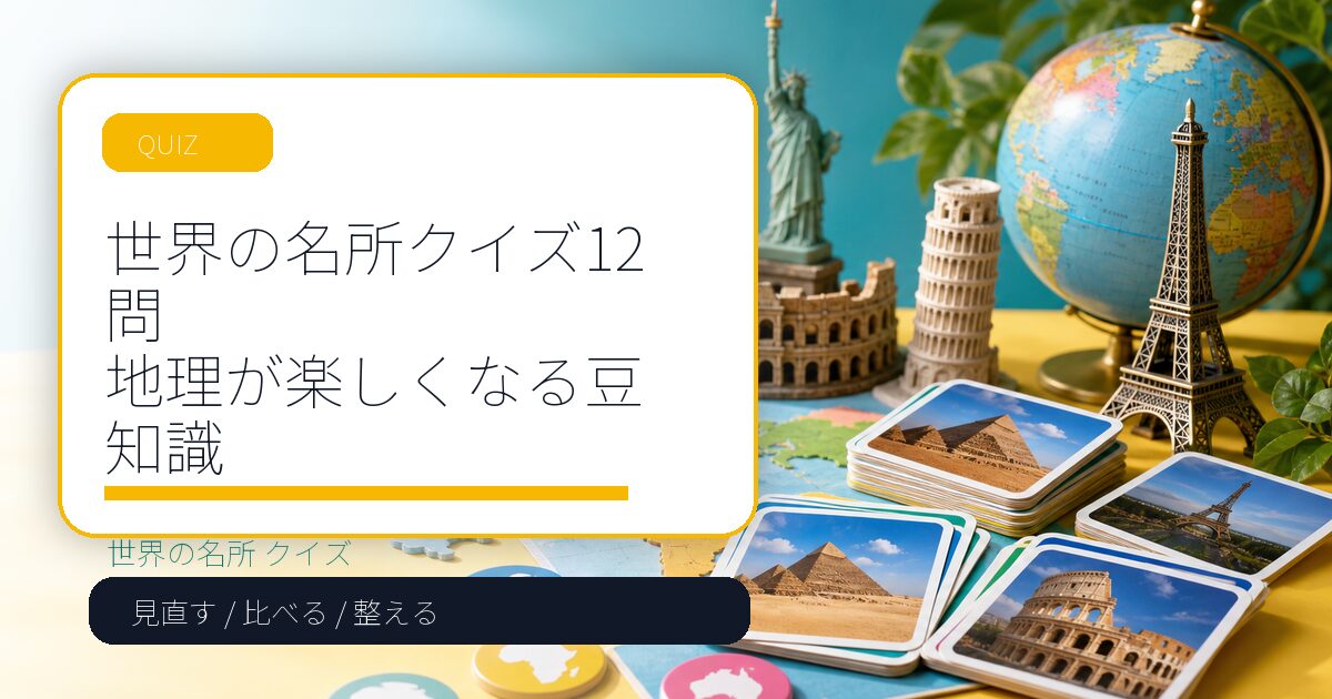 世界の名所クイズ12問｜地理が楽しくなる豆知識